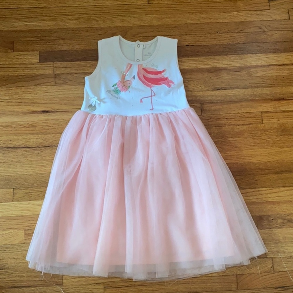 Pink and White Flamingo Dress